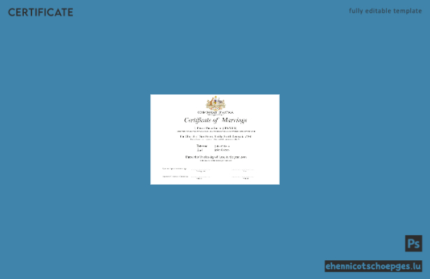 Beispiel einer Heiratsurkunde der Kirche San Remo in Australien (Vorschau)